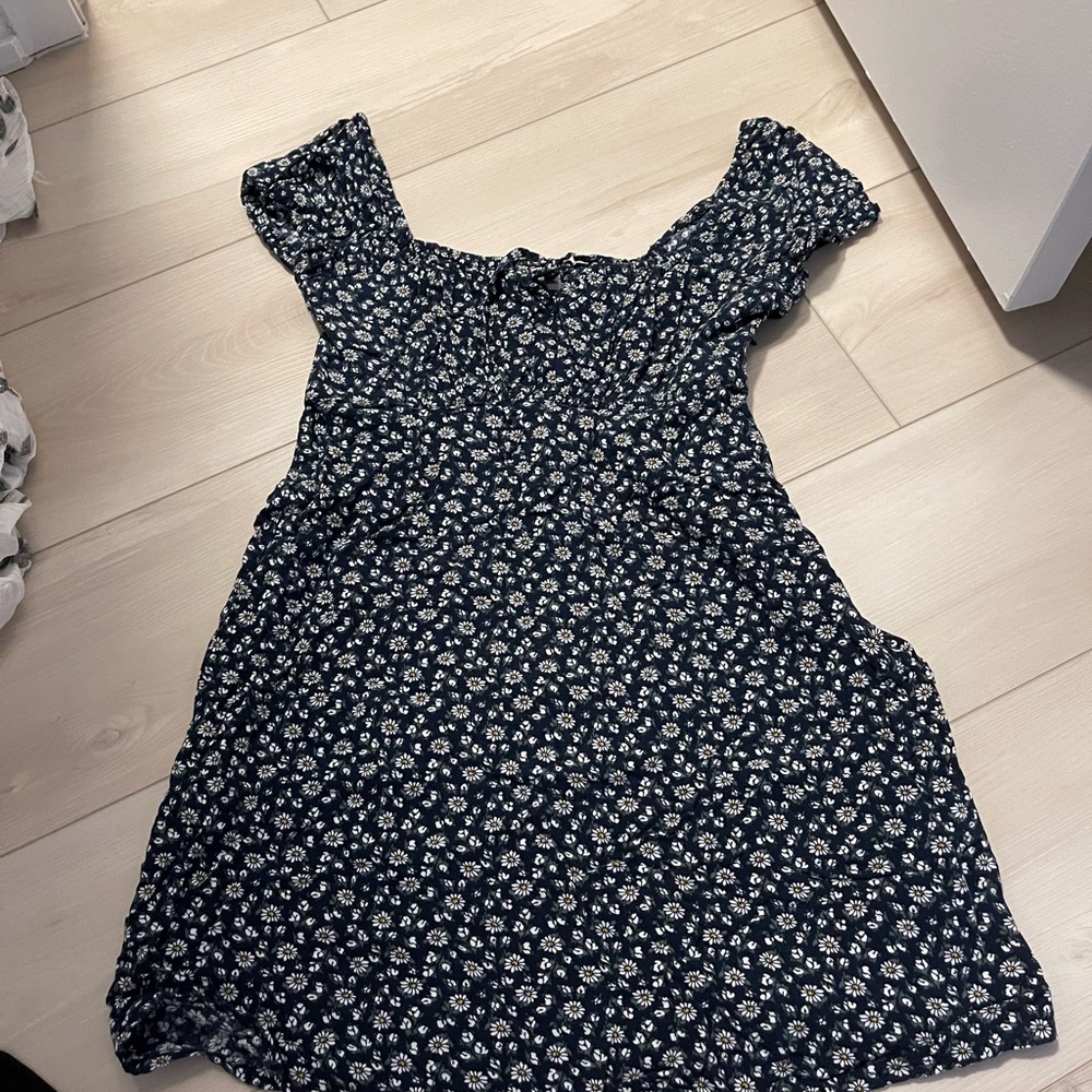Hollister Navy Blue Floral Mini Dress